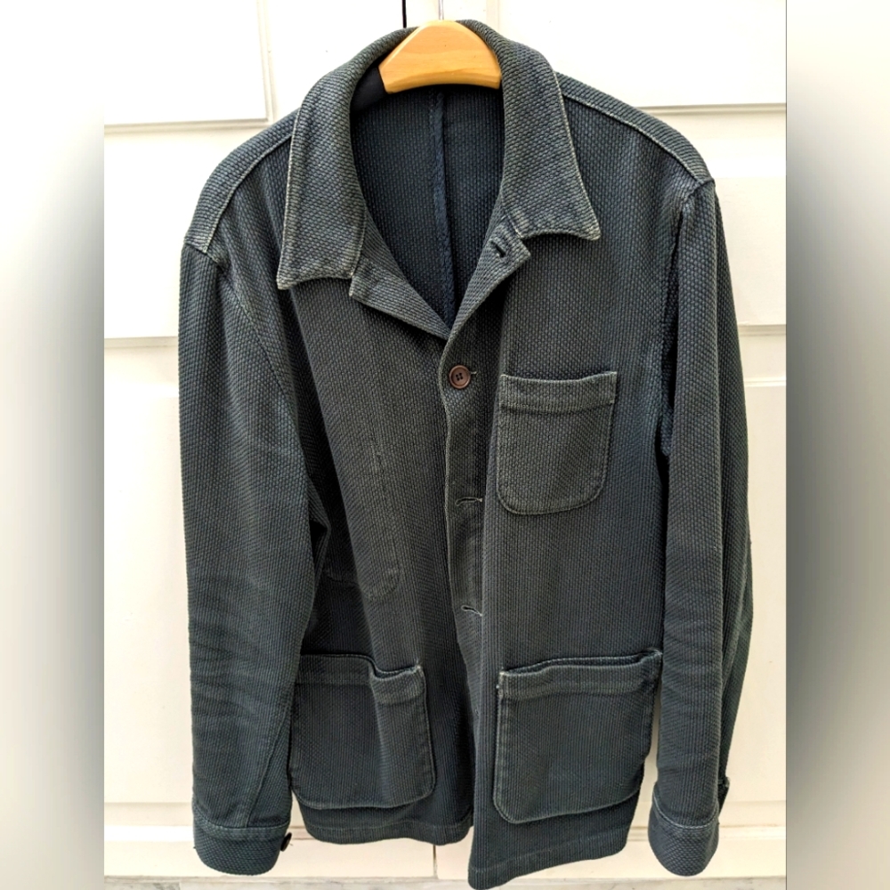 Epaulet Sashiko Doyle Chore Coat - Pine Green, Beautiful Coat, Made in USA, 40